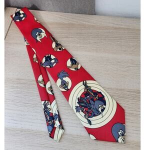 Looney Tunes Necktie Tie Cartoon Silk Daffy Road Runner Yosemite Sam Silvester